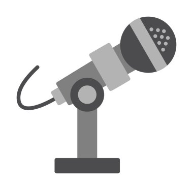 mikrofon ikonu vektör illüstrasyonu. Mikrofon Durağı                    