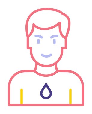 Basit Survivor kişi avatar simgesi, vektör illüstrasyonu