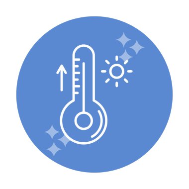 Termometre web simgesi, vektör çizim 