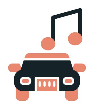 araba müzik simgesi vektör illüstrasyonu 