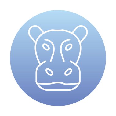 Hippopotamus baş ikon vektör çizimi