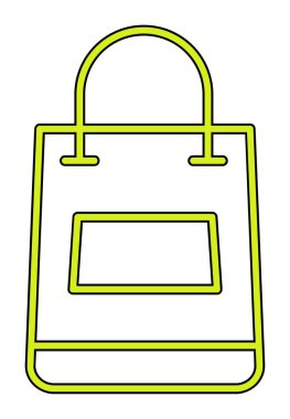 Alışveriş poşeti simgesi, vektör illüstrasyonu basit tasarım