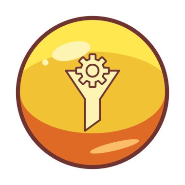 Vites simgesiyle filtre hunisi, vektör illüstrasyonu