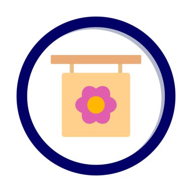 Basit çiçek simgesi, vektör illüstrasyonu