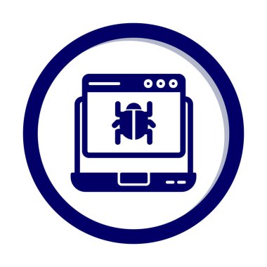 zararlı yazılım simgesinden etkilenen düz dizüstü bilgisayar 