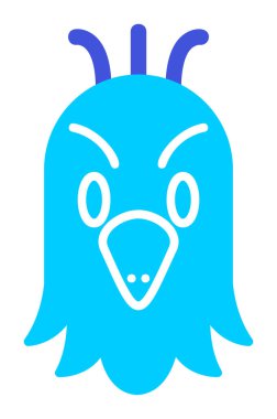 düz papağan baş vektör çizimi