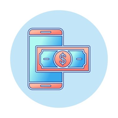 Basit Çevrimiçi Ödeme simgesi, vektör illüstrasyonu