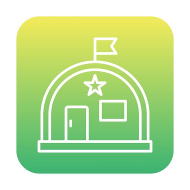 Basit Askeri Depo simgesi, vektör illüstrasyonu