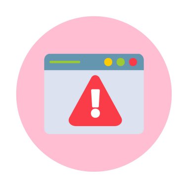 Basit Web Uyarı simgesi, vektör illüstrasyonu