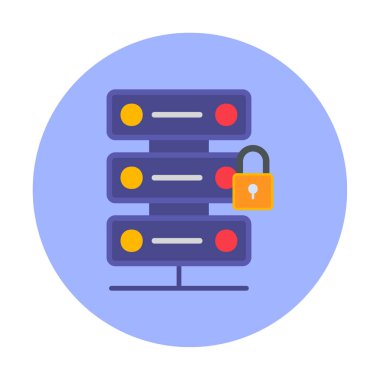 Sunucu vektör illüstrasyonunu kilitle