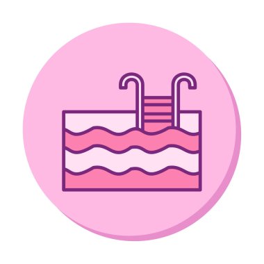  yüzme havuzu ikonu vektör illüstrasyonu