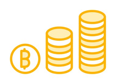 Basit bitcoin simgesi, vektör illüstrasyonu