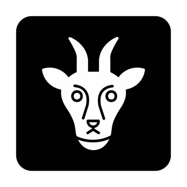 Keçi başı düz vektör simgesi 