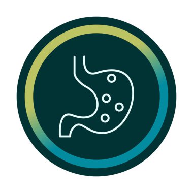 İnsan mide ikonu. Beyaz arkaplanda izole edilmiş web tasarımı için İnsan mide vektörü simgesi