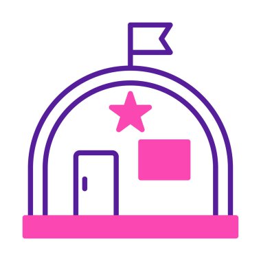 Basit Askeri Depo simgesi, vektör illüstrasyonu