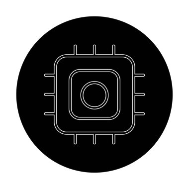 Basit İşlemci satırı vektör simgesi