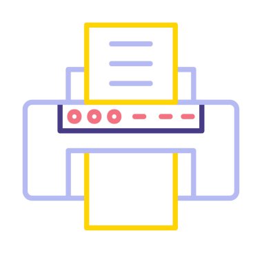 Yazıcı simgesi vektör illüstrasyonu