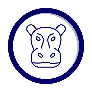 Hippopotamus baş ikon vektör çizimi