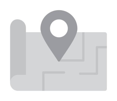 Konum iğnesi, vektör illüstrasyonlu harita simgesi