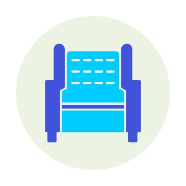 Koltuk yassı simgesi, vektör illüstrasyonu