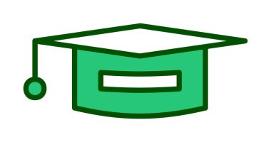 Mezuniyet şapkası ikonu, eğitim ikonu. düz tasarım biçimi