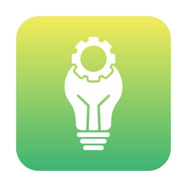 Cogwheel simgesi, vektör illüstrasyonlu ampul 