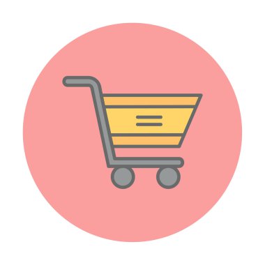  Alışveriş arabası simgesi, vektör çizimi basit tasarım