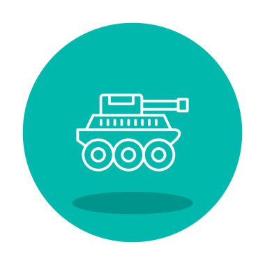 düz basit askeri tank vektör ikonu tasarımı
