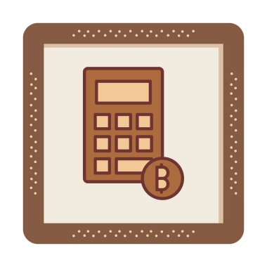 Şifreleme para birimi hesap makinesi web simgesi basit illüstrasyon