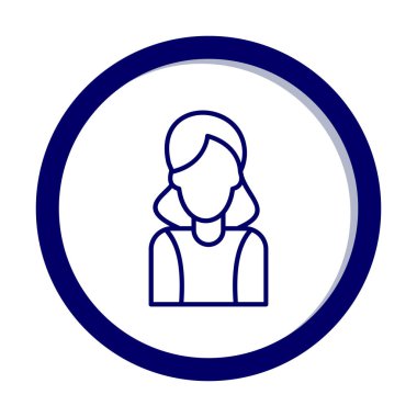 Kadın avatar simgesi, vektör illüstrasyonu 