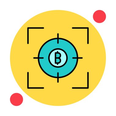 Bitcoin ve hedef. Web simgesi tasarımı