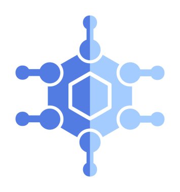 Basit Nanoteknoloji simgesi, vektör illüstrasyonu