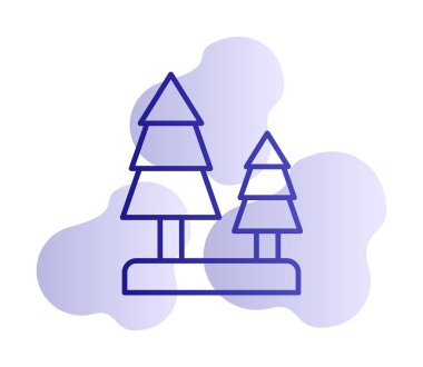 Orman ikonu vektör illüstrasyonu 