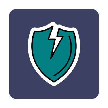 Kırık Kalkan simgesi. vektör illüstrasyonu 