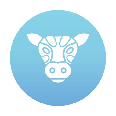 İnek başı simgesi vektörü beyaz arkaplanda izole edildi