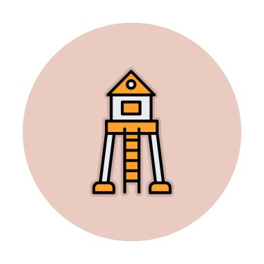 Askeri Kule. Web simgesi basit illüstrasyon 