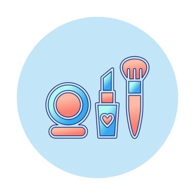 Makyaj araçları web simgesi, vektör illüstrasyonu