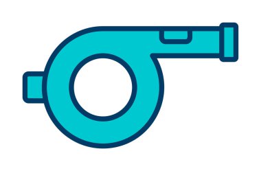 Basit Whistle düz simge vektörü, illüstrasyon