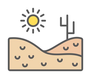 Çöl manzarası ikonu vektör illüstrasyon tasarımı