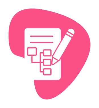 Kalem simgesi ile yazma Planı, vektör illüstrasyonu basit  