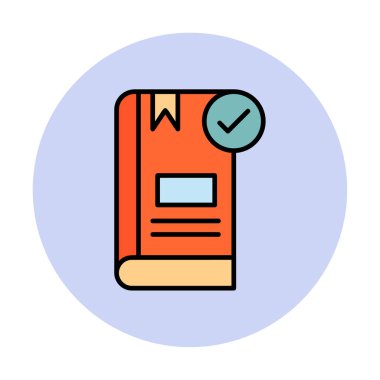  Kitap Denetimi İşaretleme simgesi, vektör illüstrasyonu   