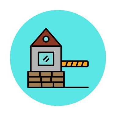 Askeri Bariyer simgesinin vektör çizimi 