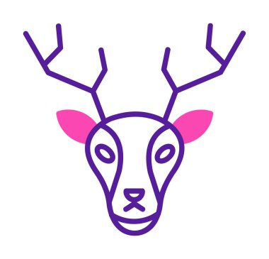 Geyik. Web simgesi basit illüstrasyon