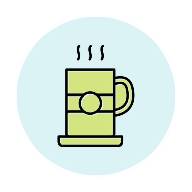 çay fincanı simgesi, vektör illüstrasyonu