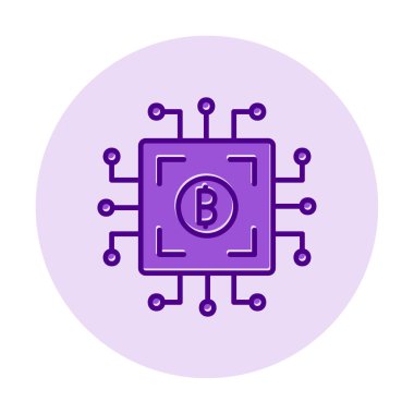  Bitcoin dijital para birimi. Bilgisayar devre kartı. simge izole edilmiş arkaplan