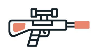 Basit Keskin Nişancı Tüfeği simgesi, vektör çizimi