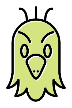 düz papağan baş vektör çizimi