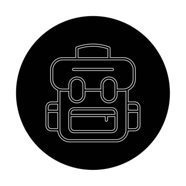 sırt çantası simgesi vektör illüstrasyonu