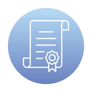 Sertifika vektör simgesi modern basit illüstrasyon                                 