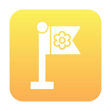 Sakura bayrak simgesi, vektör illüstrasyonu 